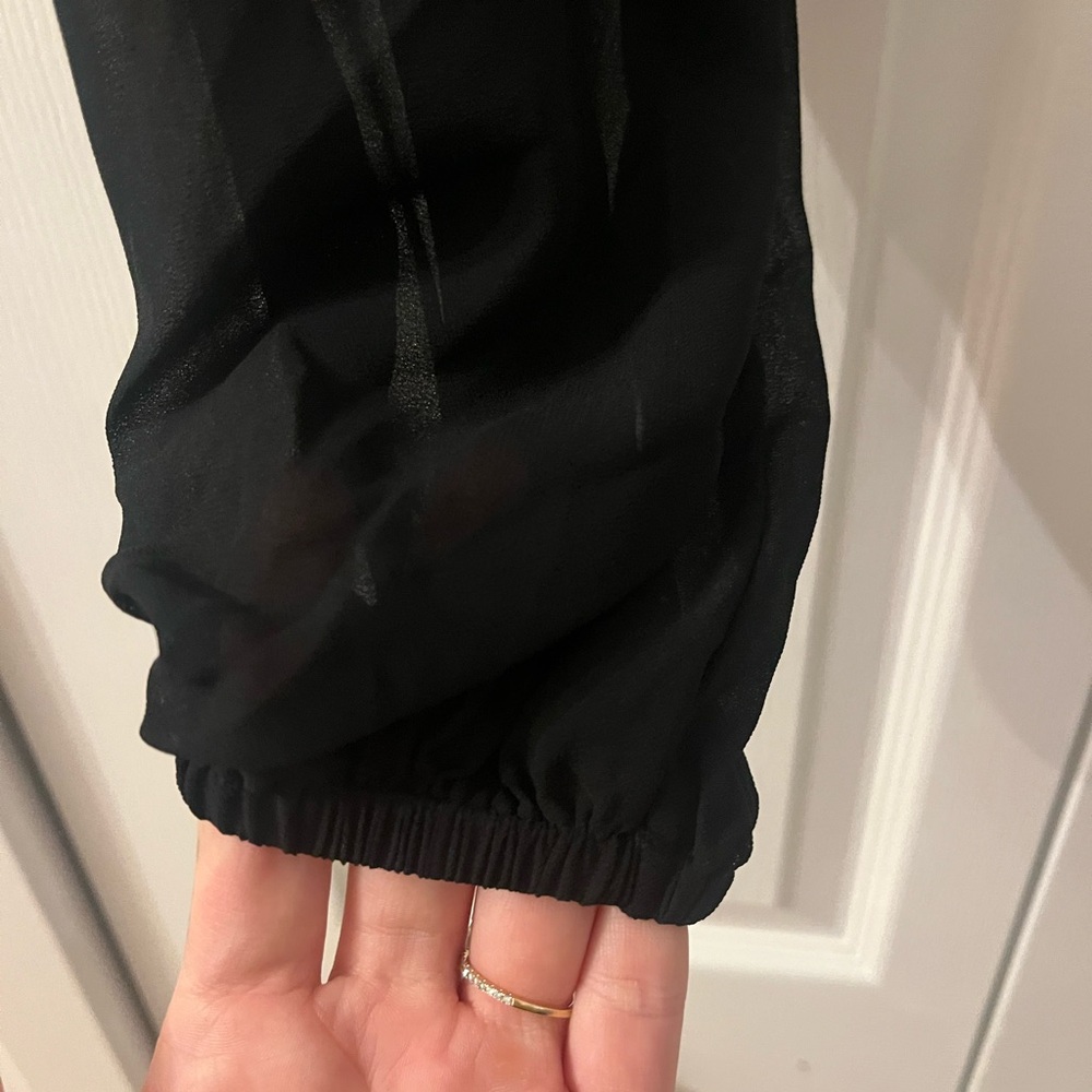 Dynamite Black Sheer Sleeve Blouse - Picture 7 of 7